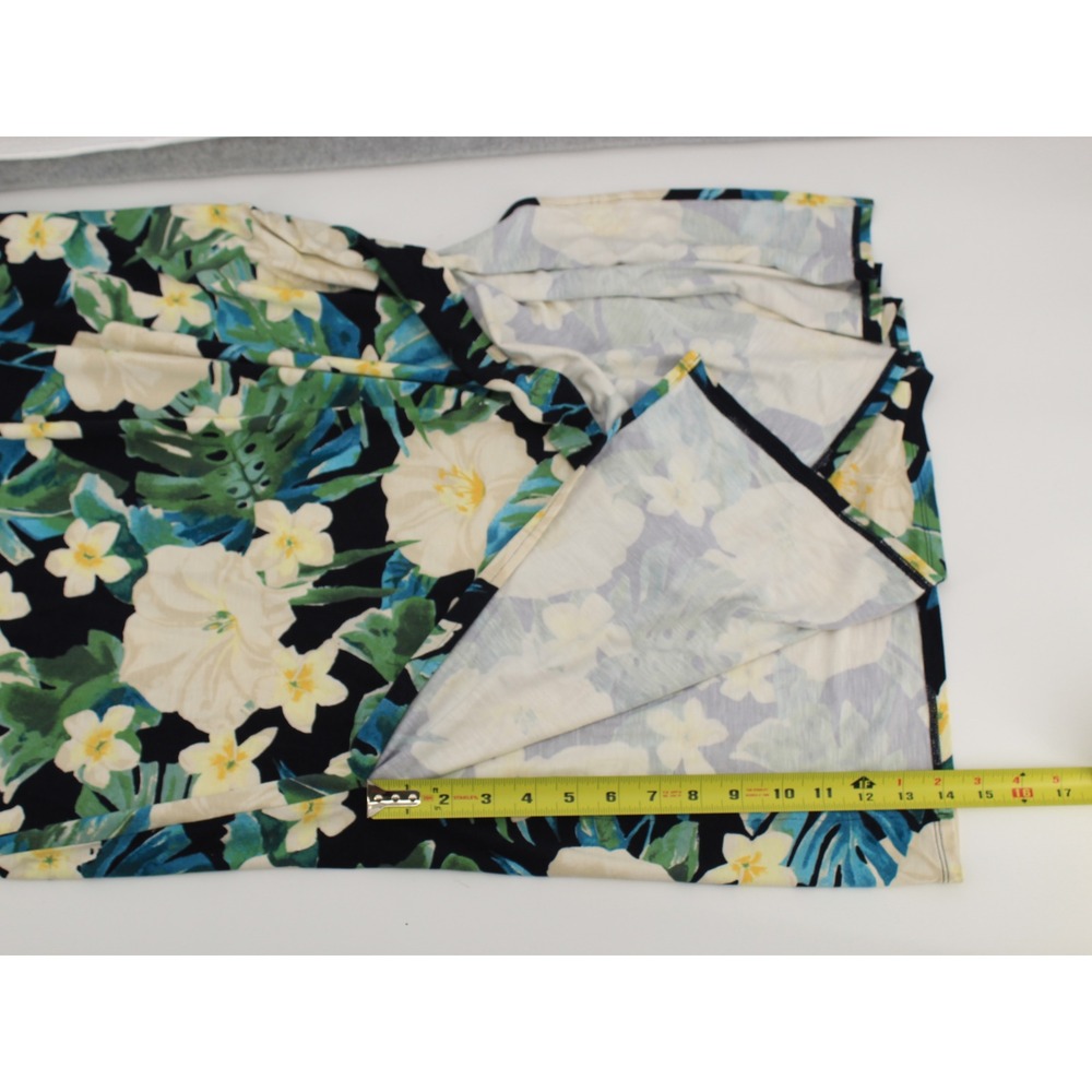 J. Jill Halter Maxi Dress Size L Sleeveless Tropical Floral Pockets Stretchy - Picture 11 of 14